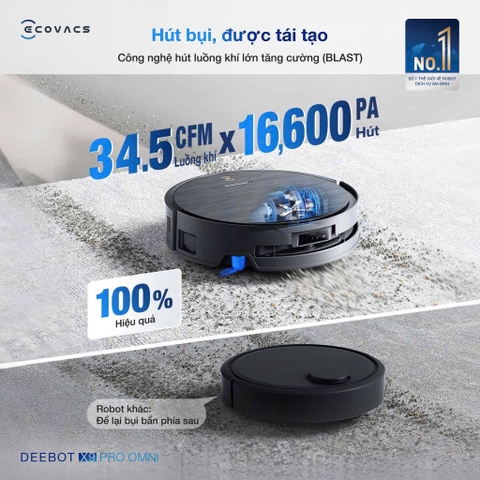 Robot hút bụi Deebot X9 pro omni