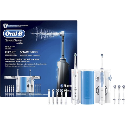 Set bàn chải điện + tăm nước Oral-B OxyJet Smart 5000