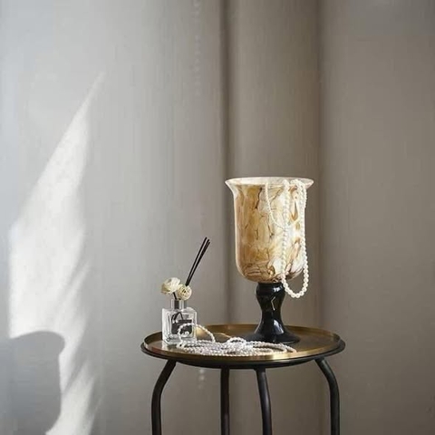 Lọ hoa vân đá có chân cao cấp