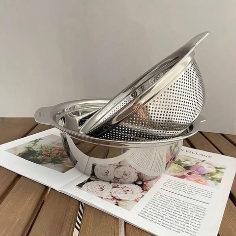 Bộ Chậu Rổ Inox Chockmen Size 27cm
