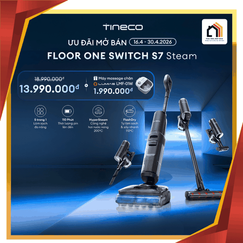 Tineco Floor One Switch S7 Steam - Máy Hút Bụi Lau Sàn Khô Ướt 2026