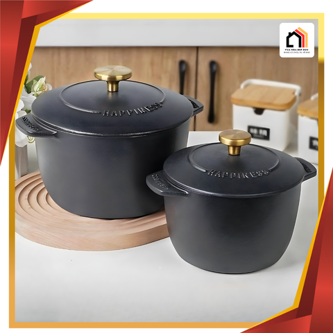 Nồi Gang Thô Happiness - Sản Phẩm Cao Cấp 2026