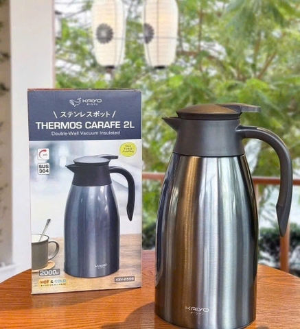 PHÍCH GIỮ NHIỆT 2 LỚP INOX KAIYO 2L
