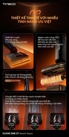 Cây lau nhà thông minh Tineco FLOOR ONE S7 Stretch Steam