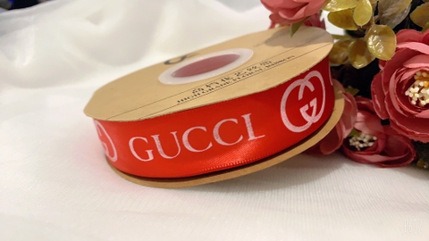 GUCCIริบบิ้น 2.5 ซม. x 50ม. - แดงสด