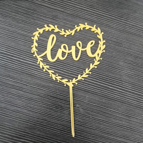 ท็อปเปอร์อะคริลิกหัวใจรัก ชุด 10 ชิ้น