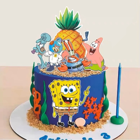ชุดกระดาษคอมโบ 2 ชุด การ์ตูนจอมป่วน SpongeBob (โมเดลบ้านสับปะรด)