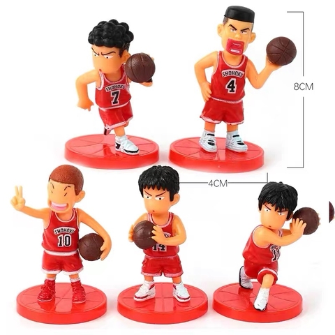 รูปปั้น- ชุดนักบาสเกตบอล 5 คน (สีแดง)