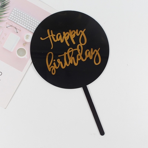 ท็อปเปอร์อะคริลิกทรงกลมทึบ-ดำ ชุด 10 ชิ้น