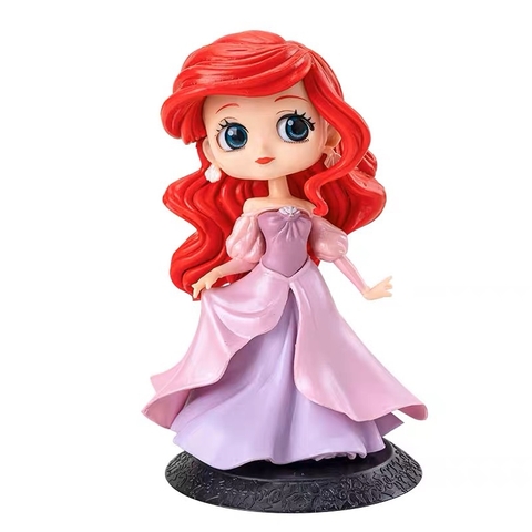 รูปปั้นนางเงือกผมสีแดงและชุดสีชมพู (เรซินแข็ง) (PVC)