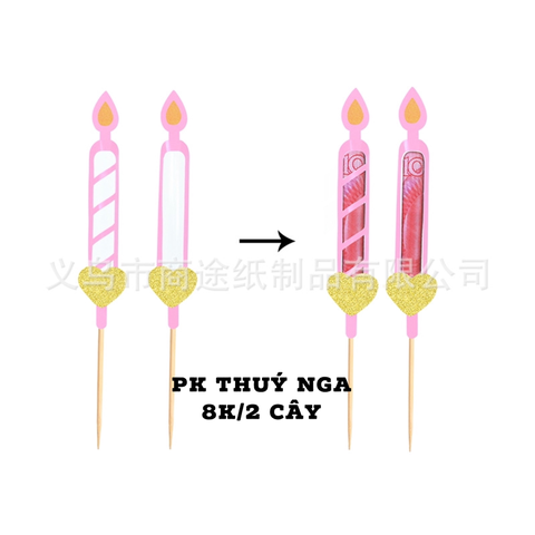 เทียนชมพูเงิน 5 ชุด 2 เล่ม .