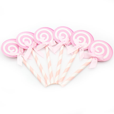 อมยิ้มชุด 6 ชิ้น - สีชมพู