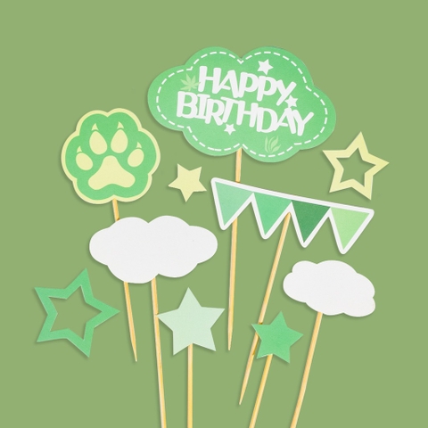 กระดาษหวายสีน้ำเงินขาว 10 ชุด และตีนผี HPBD