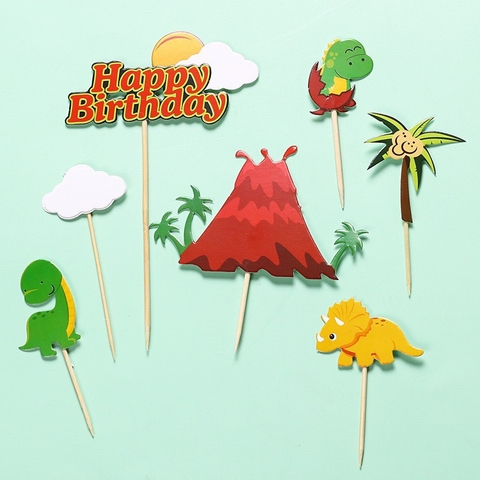 ชุดกระดาษ 2 ชุดรวมกัน - ไดโนเสาร์ ต้นไม้ และภูเขาไฟ