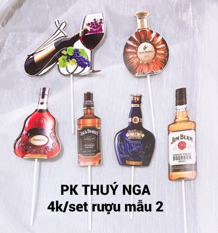 ชุดขวดไวน์และแก้วไวน์