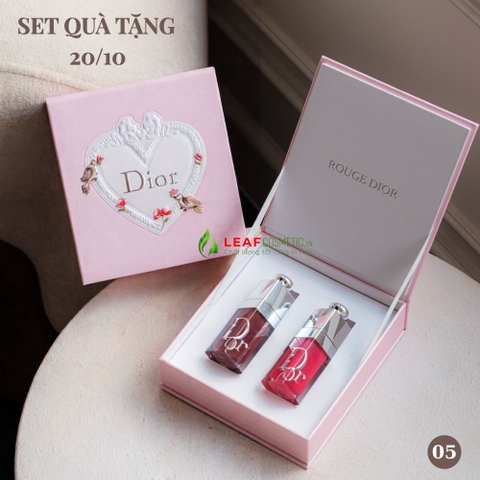Set Quà Tặng 20/10 Dior Addict Lip Glow Oil 2 Màu – Hộp Hồng Trái Tim Cao Cấp