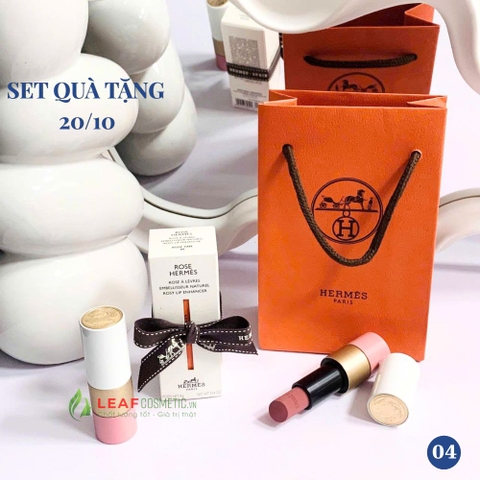 Set Quà Tặng 20/10 Son Dưỡng Hermès Rosy Lip Matte Enhancer 49 Rose Tan – Màu Hồng Đất