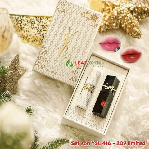 Set Son Yves Saint Laurent YSL Rouge Loveshine Collector 416 & 209 Limited Edition - Màu Đỏ Gạch & Hồng Berry