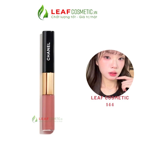Son Kem Hai Đầu Chanel Le Rouge Duo Ultra Tenue 144 Move – Màu Hồng Gỗ Ấm