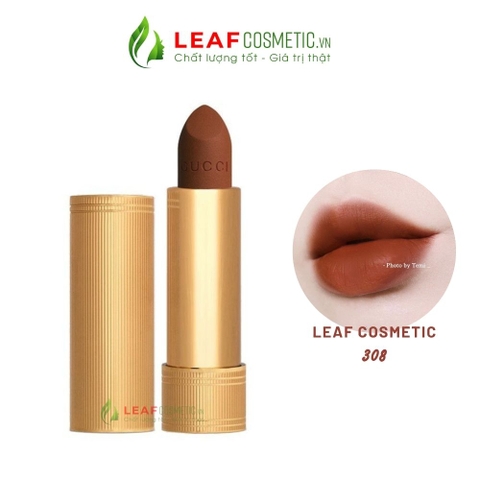 Son Thỏi Gucci Rouge À Lèvres Mat 308 Lucy Dark Orange – Màu Cam Gạch