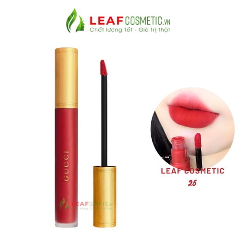 Son Kem Gucci Rouge À Lèvres Liquide Mat 25 Goldie Red - Màu Đỏ Thuần