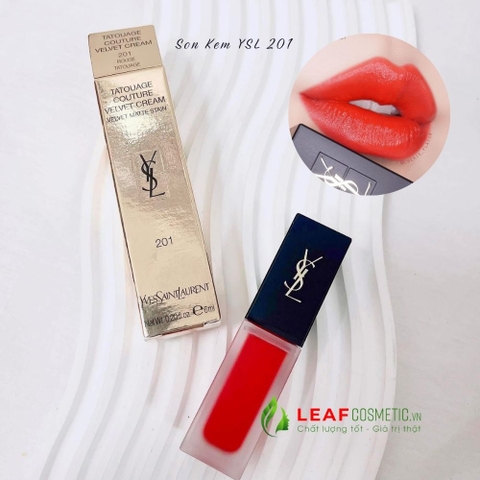 Son Kem YSL Rouge Tatouage Velvet Cream 201 - Đỏ Cam