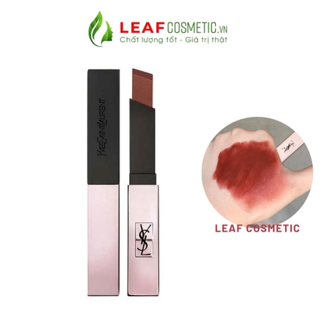 Son Thỏi YSL The Slim Glow Matte 212 Equivocal Brown - Màu Đỏ Gạch (Fullbox Tester)