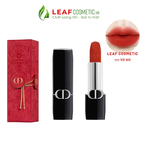 Son Thỏi Dior Rouge Velvet  777 Fahrenheit - Đỏ Cam (Nắp Nam Châm Vỏ giấy đỏ Limited)