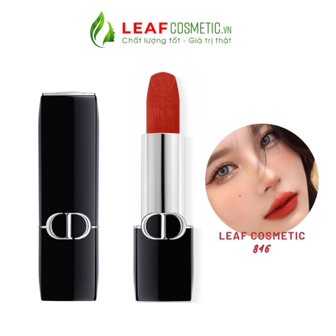 Son Thỏi Dior Rouge Velvet 846 Concorde - Đỏ Cam Cháy (Nắp Nam Châm)