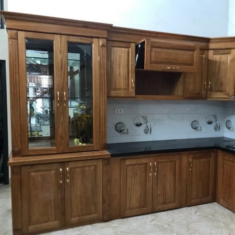 Tủ bếp gỗ sồi (tần bì)
