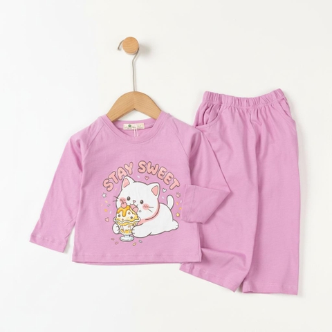 Bộ cotton trẻ em - bé gái ĐG003 1/7