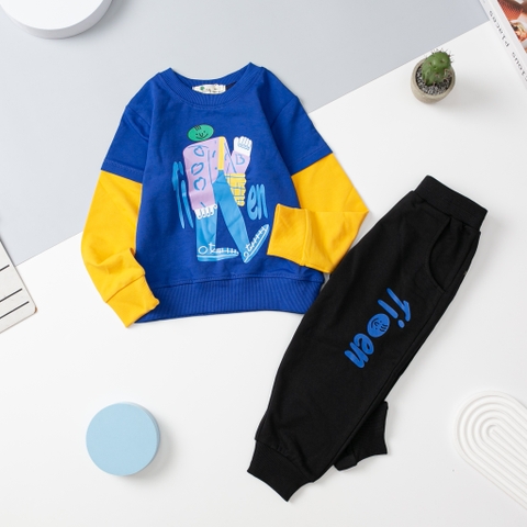 BNTE-Bộ nỉ BT hình người tay nối 2/8