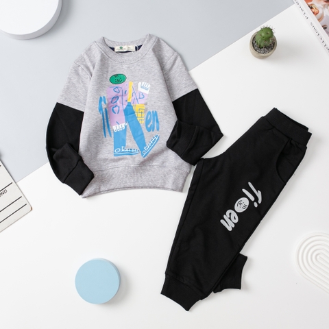 BNTE-Bộ nỉ BT hình người tay nối 2/8