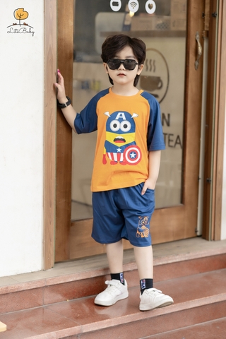 Bộ Bé trai cotton ngắn tay phối tay size 2/10 tuổi