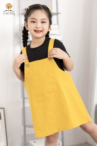 Set quần yếm kaki và áo phông vàng BG hình thỏ 2/10