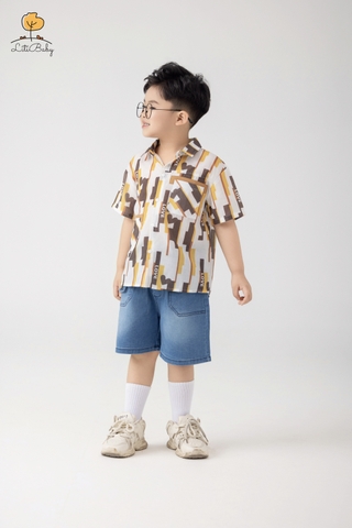 Bộ Áo sơ mi kết hợp quần bò túi cúc 1/10