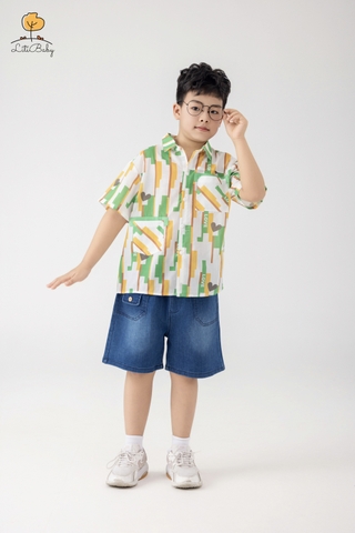 Bộ Áo sơ mi kết hợp quần bò túi cúc 1/10