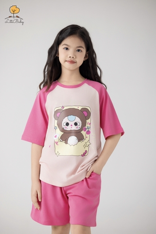 H523 Bộ cotton BG ngắn tay phối 10/16