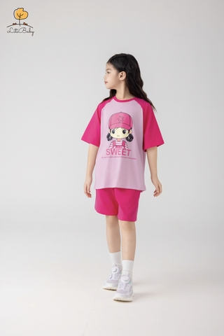 H523 Bộ cotton BG ngắn tay phối 10/16