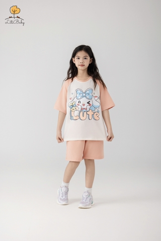 H523 Bộ cotton BG ngắn tay phối 10/16