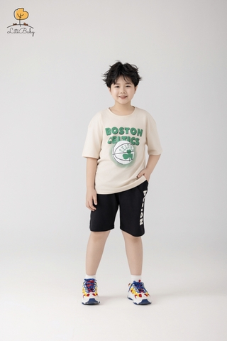 Bộ cotton cộc tay, quần đùi, bé trai size 10/16 tuổi