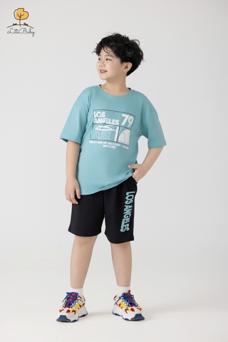 Bộ cotton cộc tay, quần đùi, bé trai size 10/16 tuổi