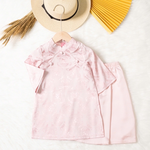 Áo dài trẻ em - AD02 2/14- BG lụa trơn