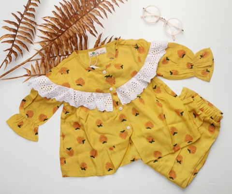 Bộ đũi bé gái tay ren 1/7T