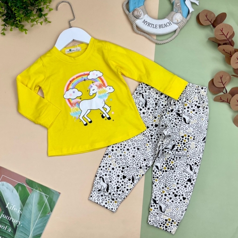 Bộ  BG cotton thu đông phối hình 1/5