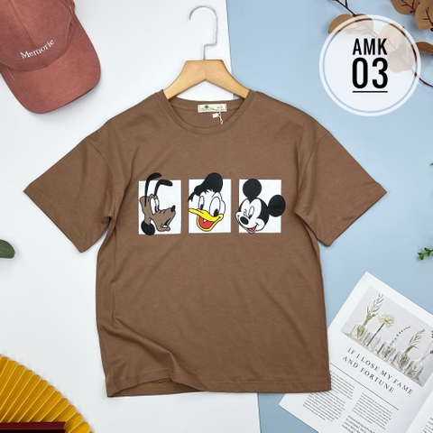 Áo thun cotton trẻ em in hình Mickey 12/18