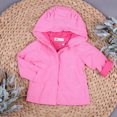 Áo khoác nỉ bé gái lót cotton tai thỏ 5-8