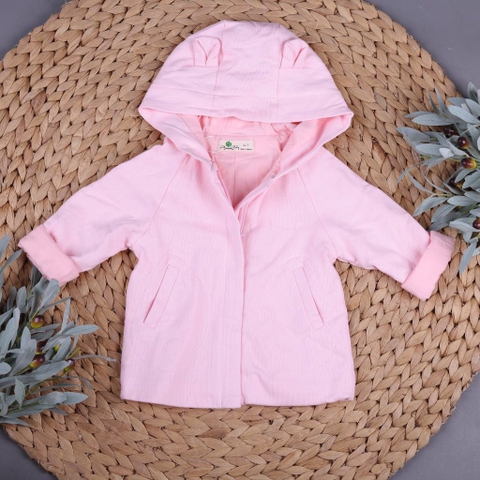 Áo khoác nỉ bé gái lót cotton tai thỏ 1-4