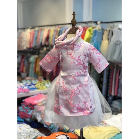 Áo dài gấm BG kèm chân váy size 1-5