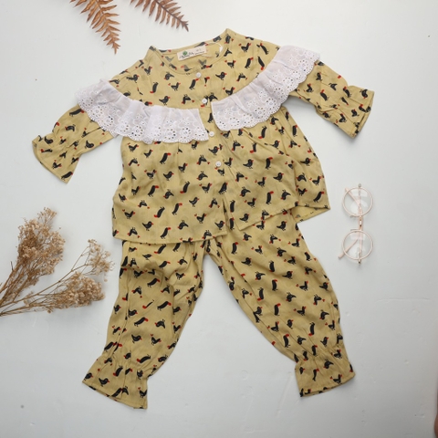 Bộ đũi bé gái tay ren 1/7T